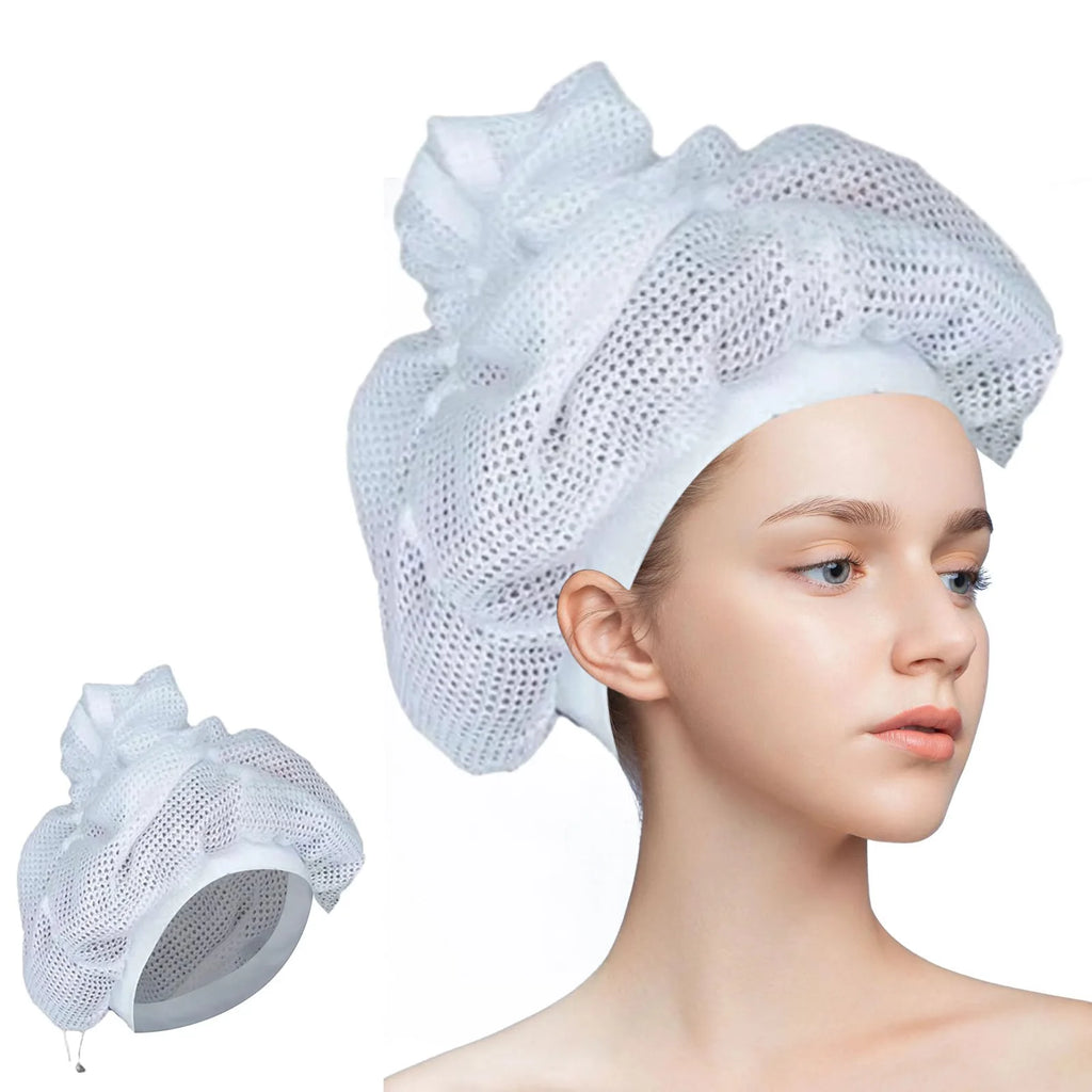 Curly Hair Drying Net Cap Drawstring Reversible Dryer Bag Quick Dry Qme