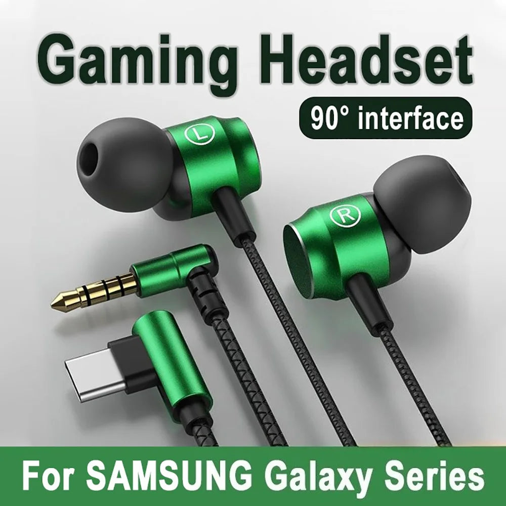 Digital Chip Wired Gaming Headset Type C 3.5mm HIFI Heavy Bass In-Ear Headset For iPhone Huawei Xiaomi Noise-cancelling Headset Qme