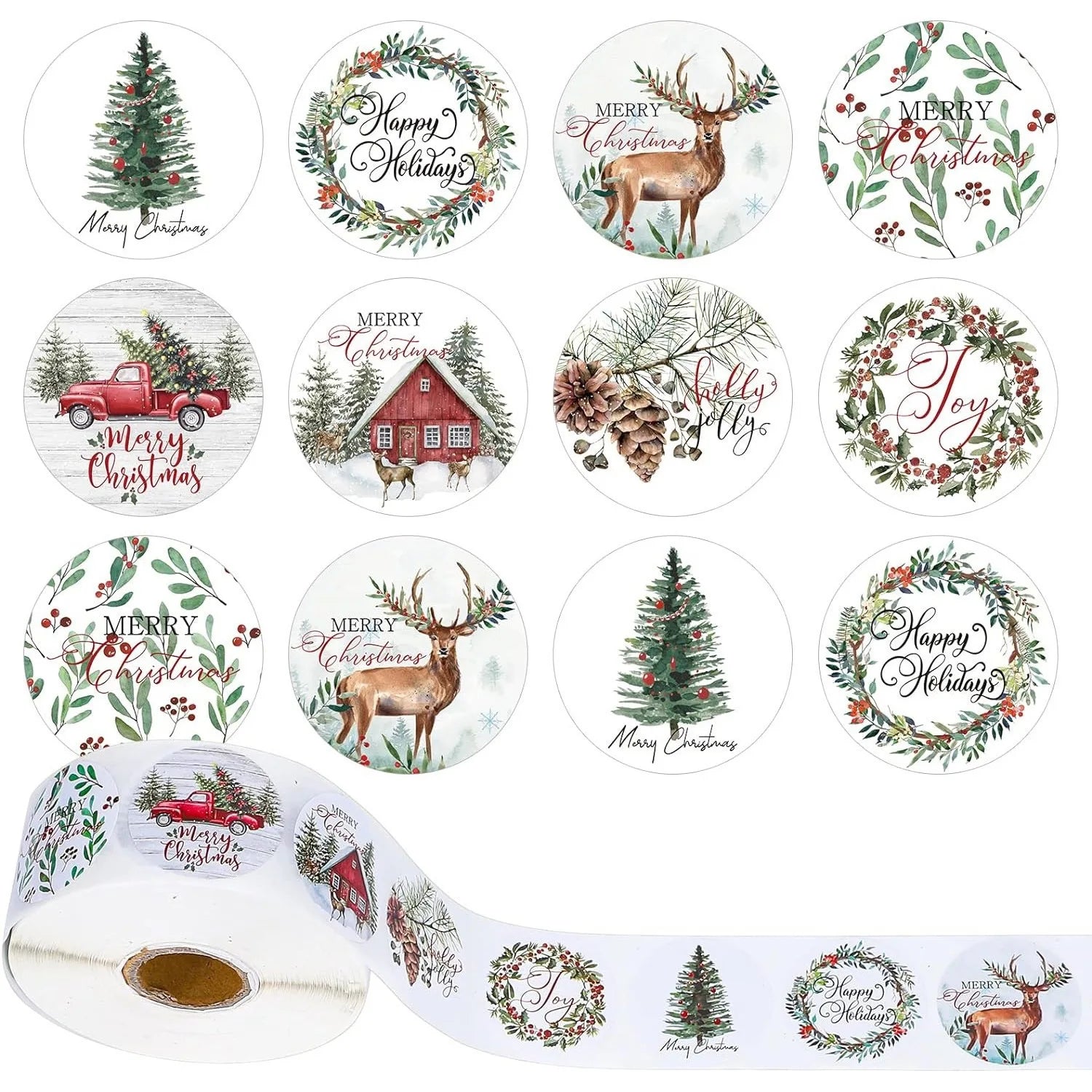 500Pcs Merry Christmas Stickers Christmas Theme Seal Labels Stickers For DIY Gift Package Envelope Stationery Decor Qme K130