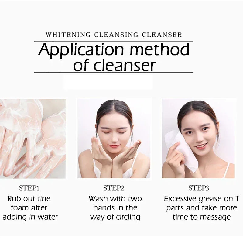 Nicotinamide Amino Acid Face Cleanser Facial Scrub Cleansing Acne Oil Control Blackhead Remover Shrink Pores Skin Care Qme