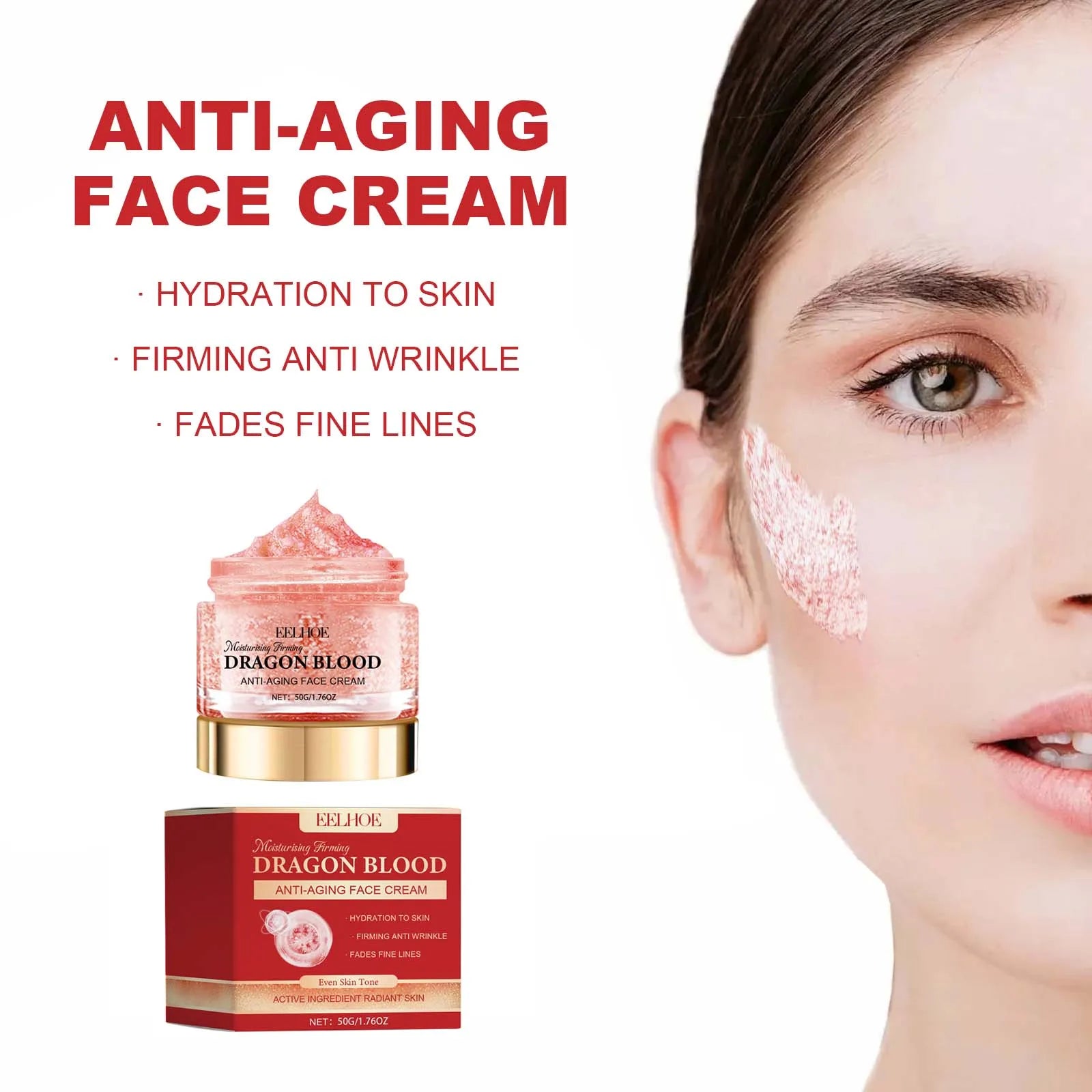 Dragon Blood Face Cream Fade Fine Lines Pore Shrinking Facial Rejuvenation Nourishing Brightening Firming Moisturizing Cream Qme