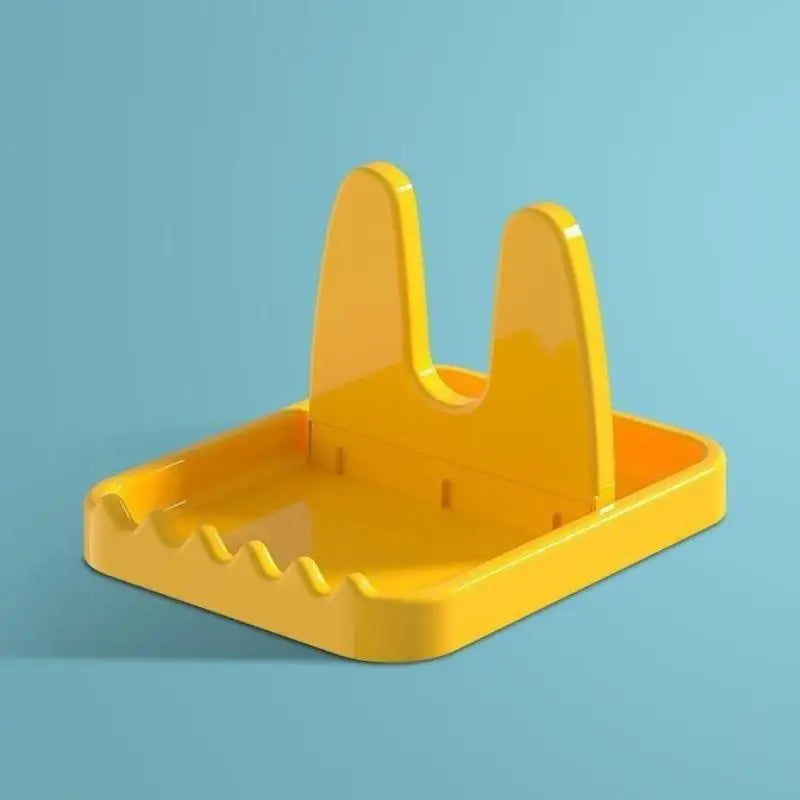 Foldable Pot Lid Rack Spoon Holder Stand Kitchen Organizer Fork Qme yellow