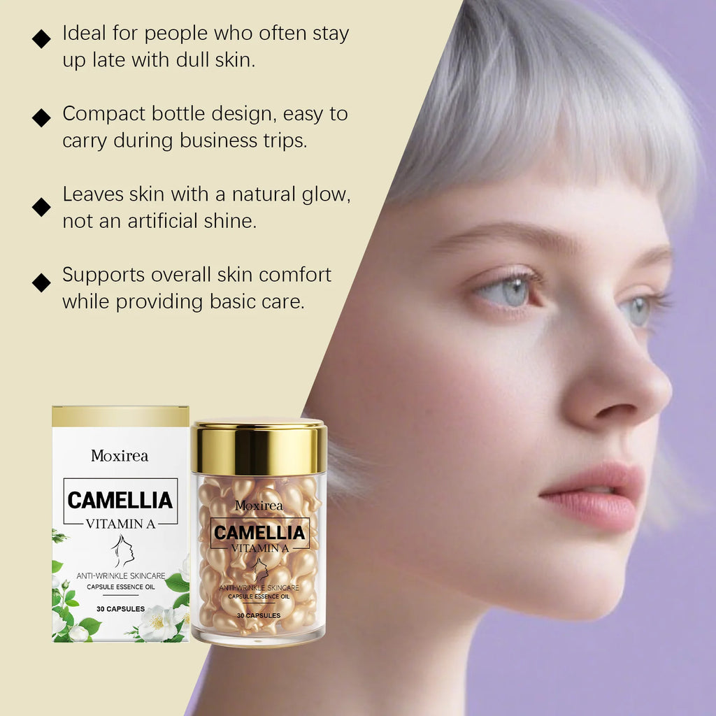 Vitamin A Facial Serum for Glowing Skin Rough Dull Repair Essence Reduce Pigmentation Nourish Brighten Face Moisturizing Capsule Qme