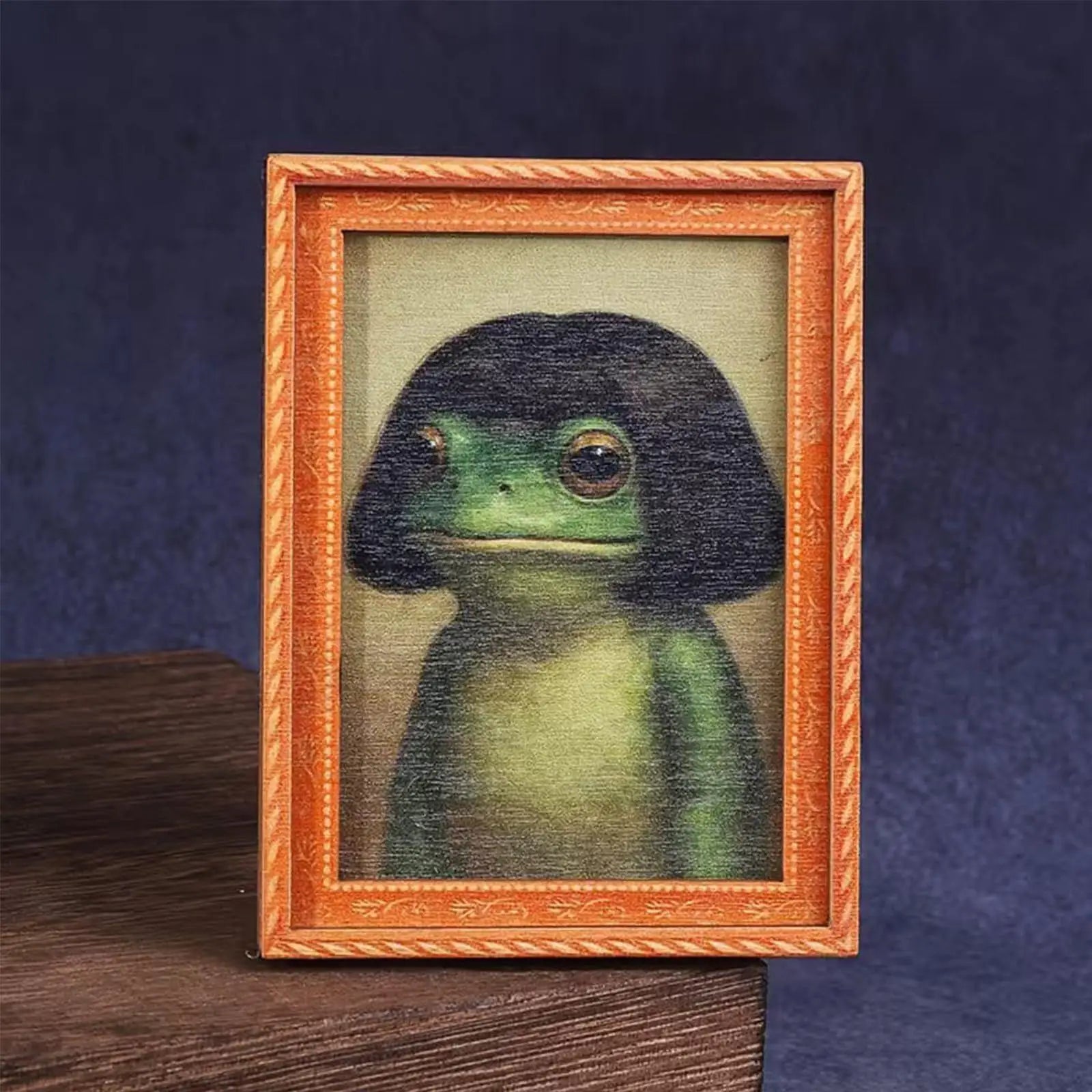 1pcs Fridge Magnet Cute Retro Ornament Wood Artistic Photo Frame Design Frog Magnets For Fridge Home Appliances Kitchen Dorm Qme