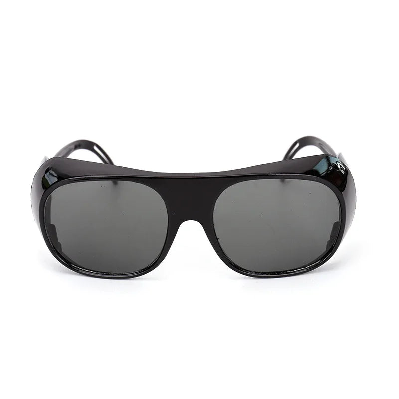 5pcs Transparent Welding Goggles Flat Lens Anti-Wind Dustproof Safety Eye Protection Glasses for Welders Qme Black-Gray