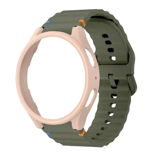 Case+Strap for Samsung Galaxy Watch 7 40mm 44mm Sport Silicone Band Bracelet PC Case Protector Cover Bumper for Galaxy Watch 7 6 Qme AGrP Galaxy Watch 7 40mm