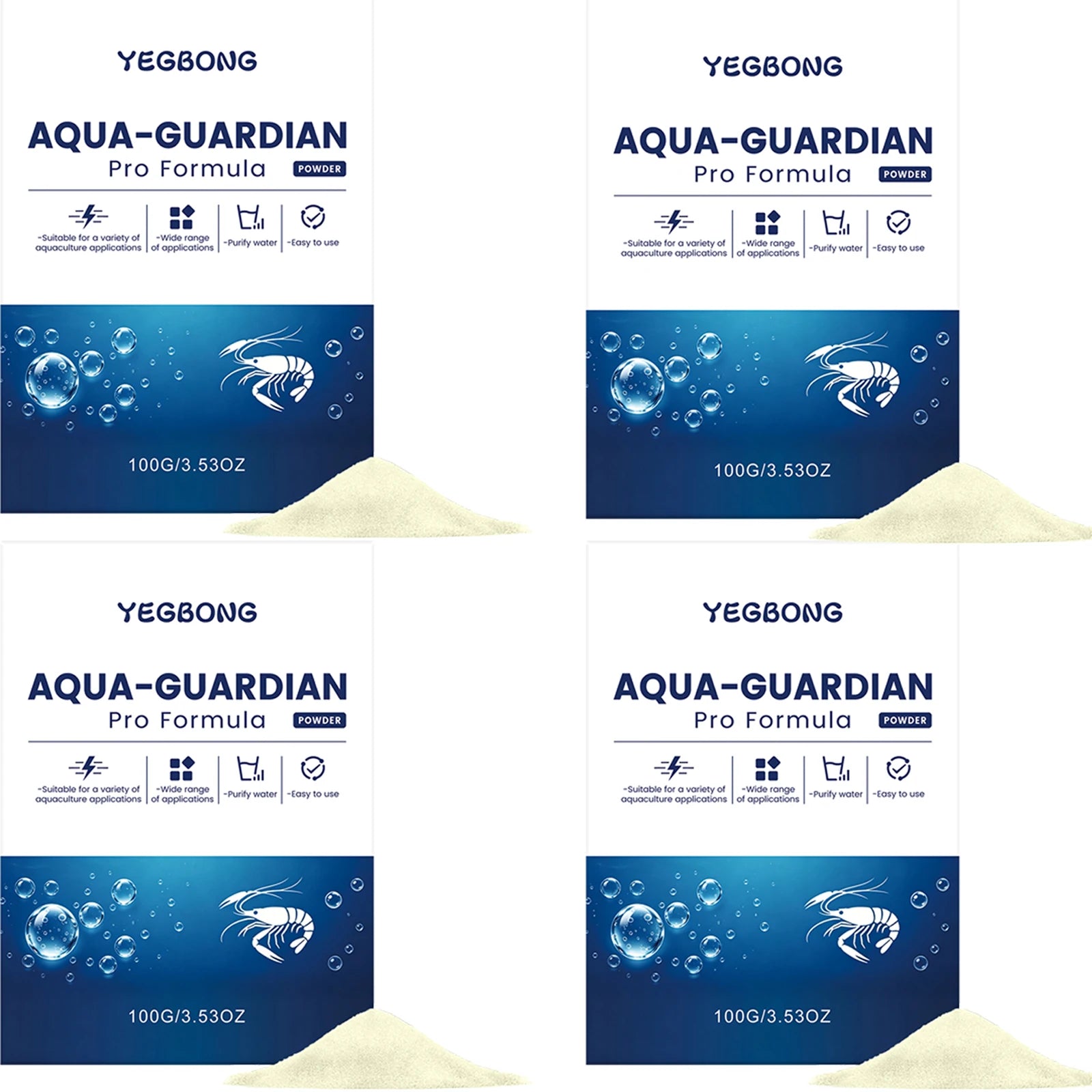 Aquarium Water Purifier Powder Remove Impurities Purify Water Improve Water Quality Safe Easy to Use Fish Tank Water Conditioner Qme 4 x 100g Boxed