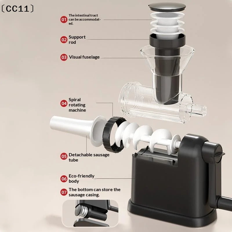 Manual Sausage Stuffing Machine Sausages Stuffer Syringe Gadgets Meat Qme