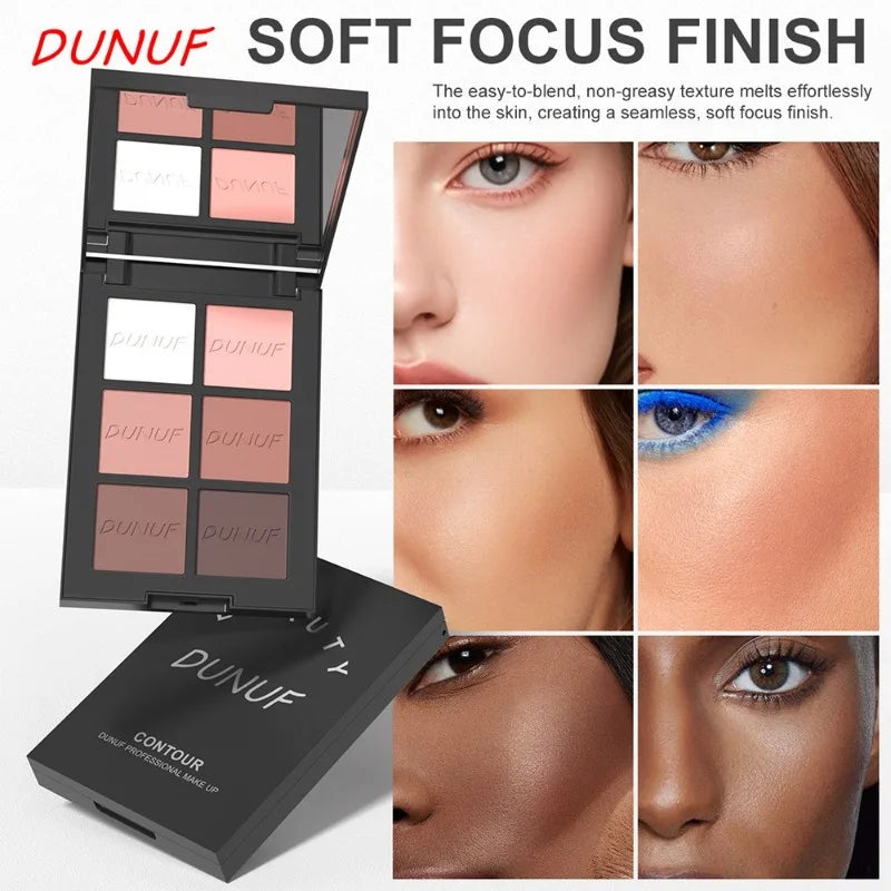 6 Colors Highlight Contouring Powder Palette Face Shadow Contouring Powder Makeup Palette Blusher Face Bronzer Color Cosmetics Qme
