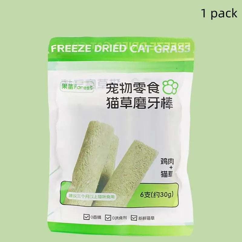 6/18Pcs Cat Grass Teething Sticks Chew Toy Gentle Healthy Hairball Removal Cat Grass Stick Pet Snacks Teeth Grinding Stick Qme A1