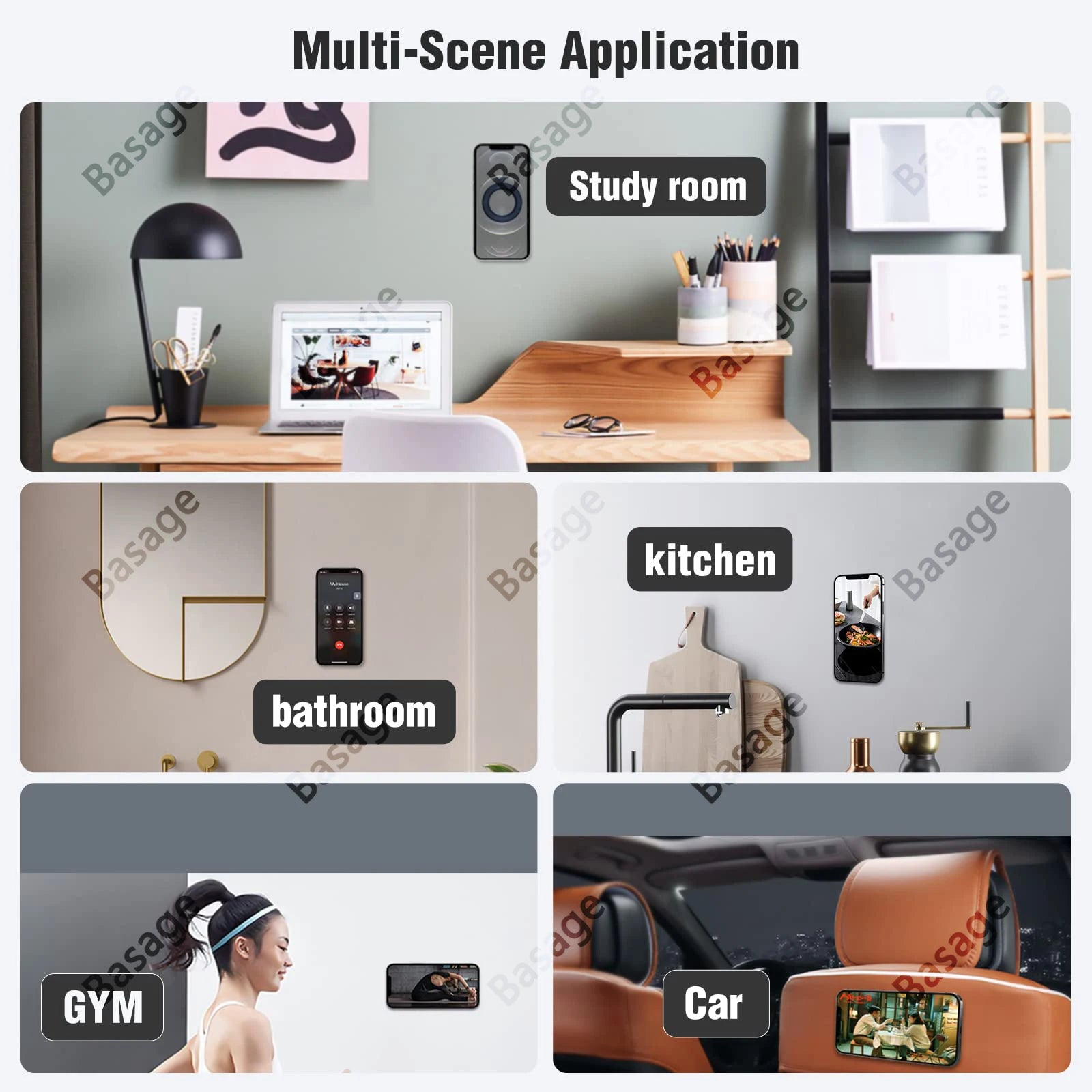 Magnetic Ring Holder For iPhone 14 13 12，Magnet Wall Mobile Phone Holder Magnetic For MagSafe，Car Phone Stand，Sticker Stand Qme