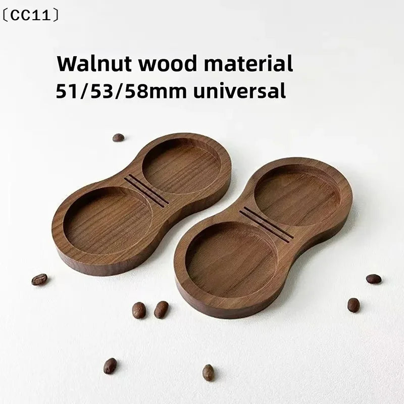 Walnut Wood Coffee Tamper Station Professional Non-slip Bottom Qme