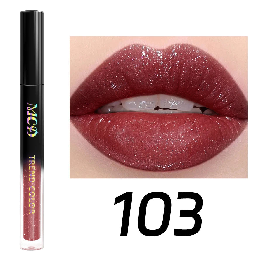 15 Glitter Lip Glaze Long Lasting Waterproof Liquid Lipstick Dewy Qme 103