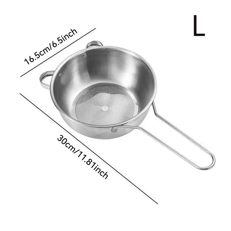 Long Handle Stainless Steel Juice Soya Milk Strainer Sieve Ultra Fine Qme L