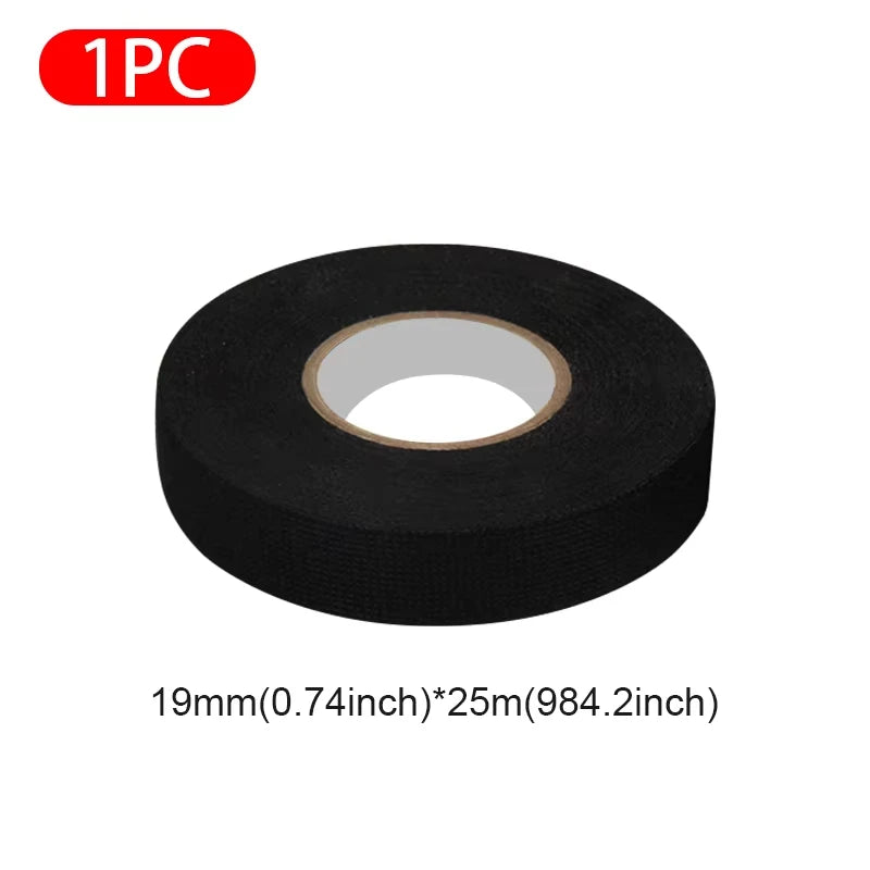 Electric Insulating Tape Automotive Cloth Tape Sound Absorbing Tape Heat Resistance MaskingTape Waterproof SealingTape Qme 19mmX25m