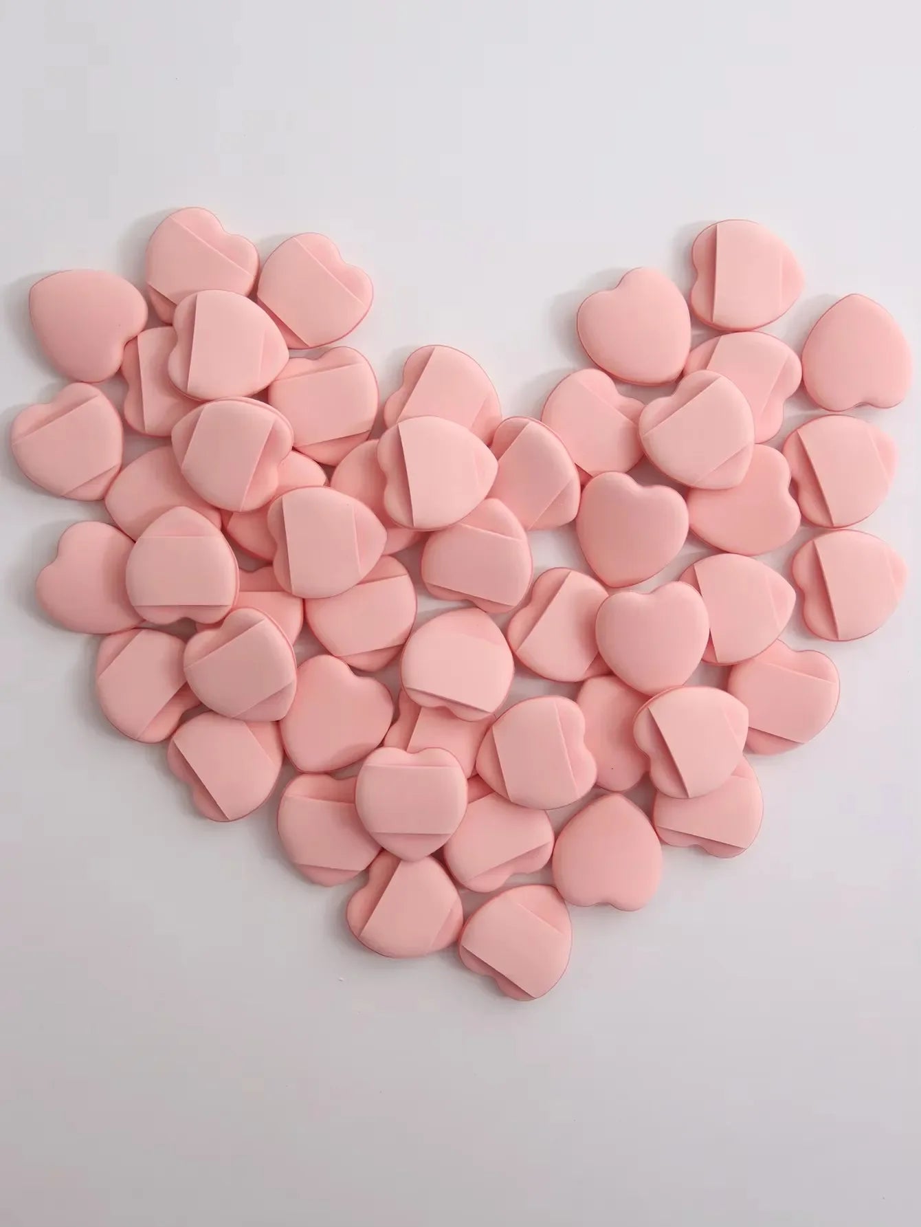 10 20 Mini Finger Puffs Soft Pink Multi-use Foundation Cream Powder Qme heart 50pcs