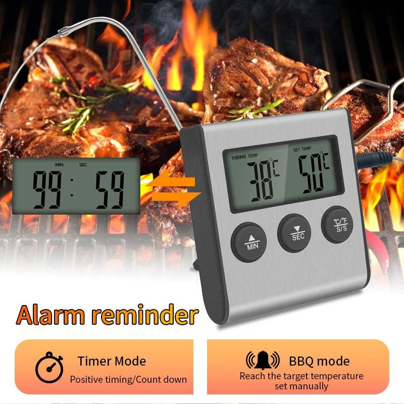 Kitchen Digital Cooking Thermometer Meat Food Temperature Oven BBQ Qme