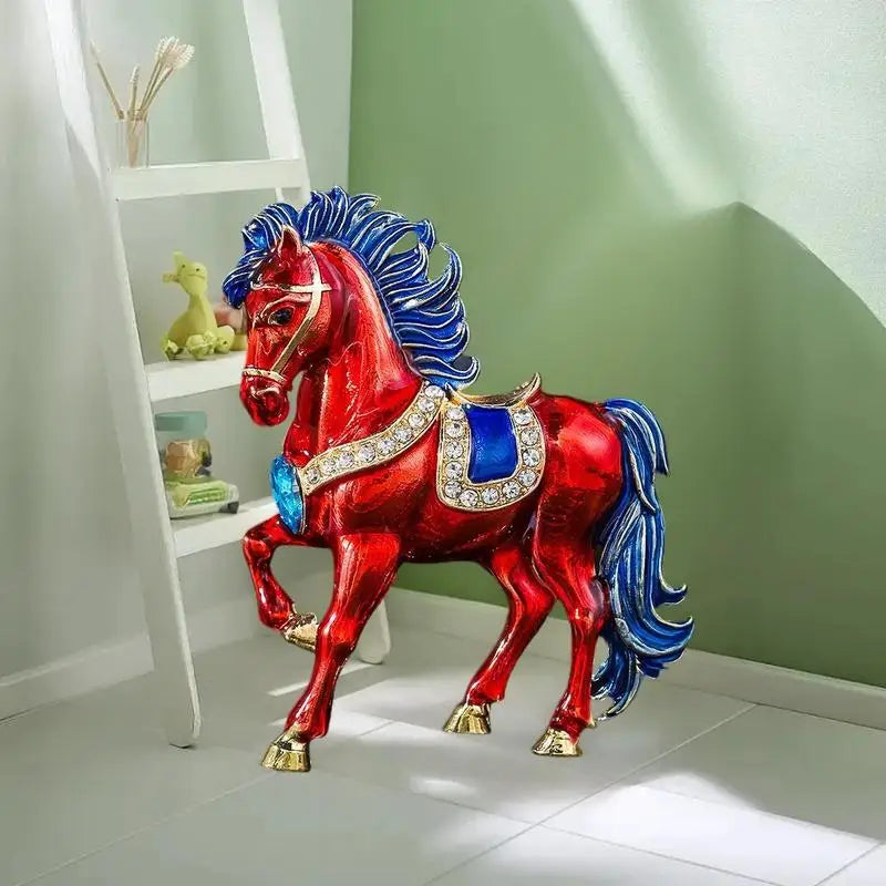 Exquisite Rhinestone Running Horse Brooches Women Men 4-color Enamel Qme