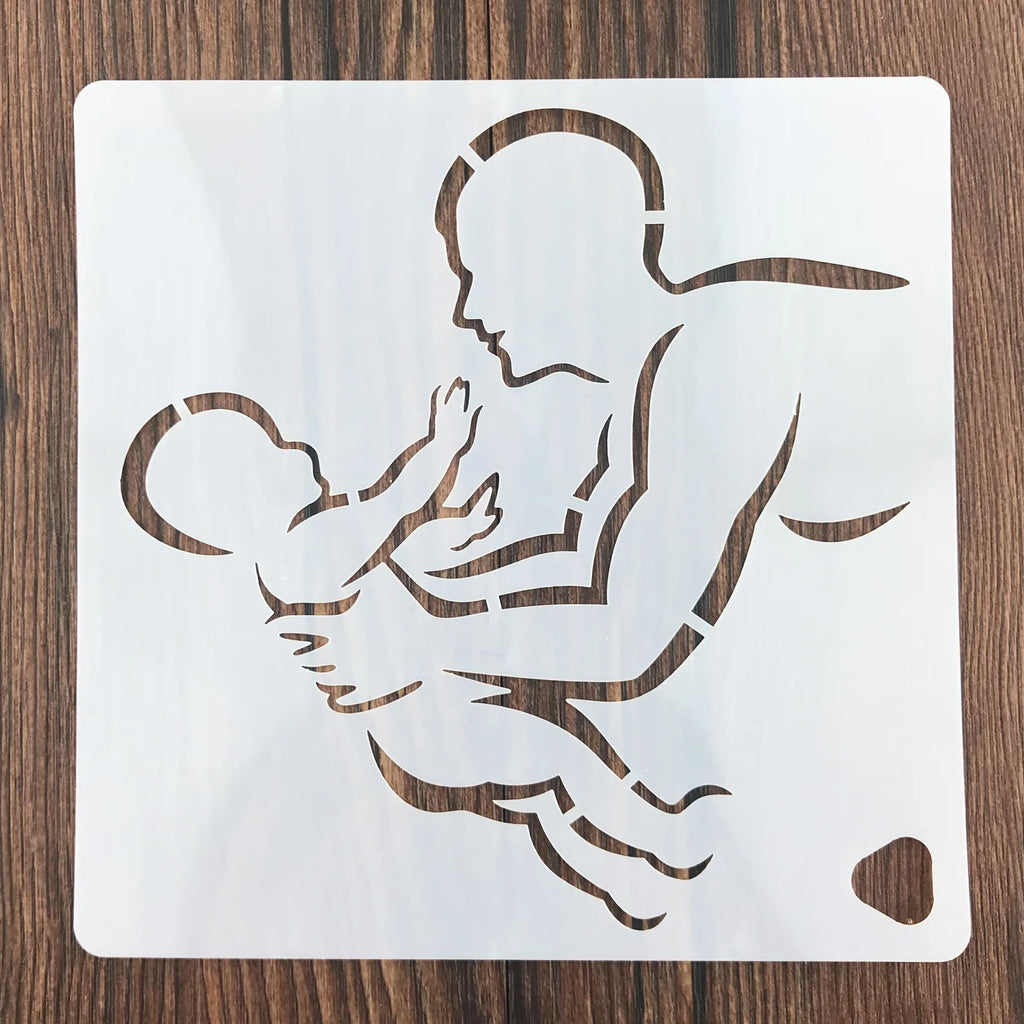 7 Pieces Mother's Day Stencil Template Painting Plastic Hollow Templates, for Cake Spraying model, Painting And Decor Plastic Qme