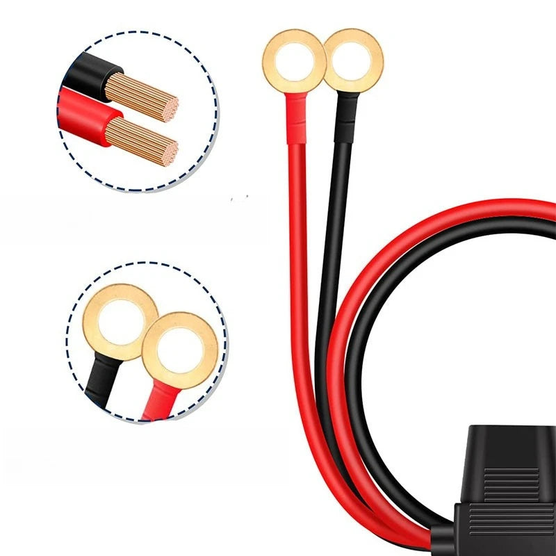 O-type Terminal to SAE Plug Line Automotive DIY Cable Connector 10AWG about 68cm Battery SAE DIY Cable Professional DC Power Qme