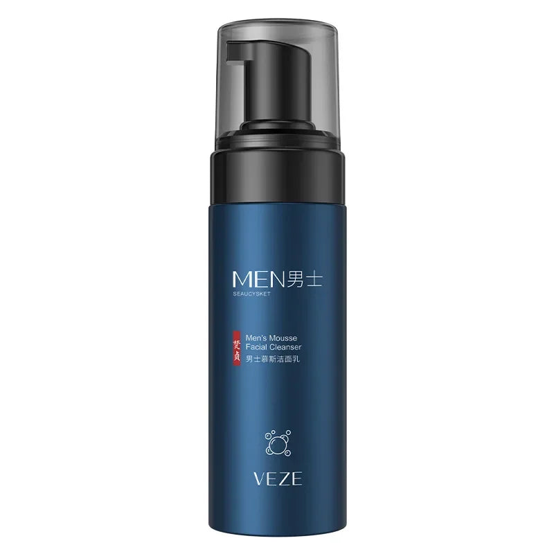 Gentle Cleansing Mousse Men Moisturizing Oil Control Unclog Pores Deep Cleaning Foaming Facial Cleanser Skin Care Products Qme 150g