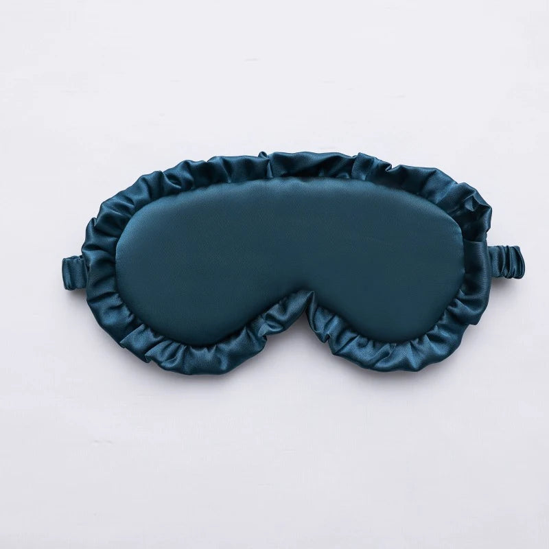 Silk Ruffle Sleep Eye Mask Protection Travel Soft Sleeping Shading Qme DG
