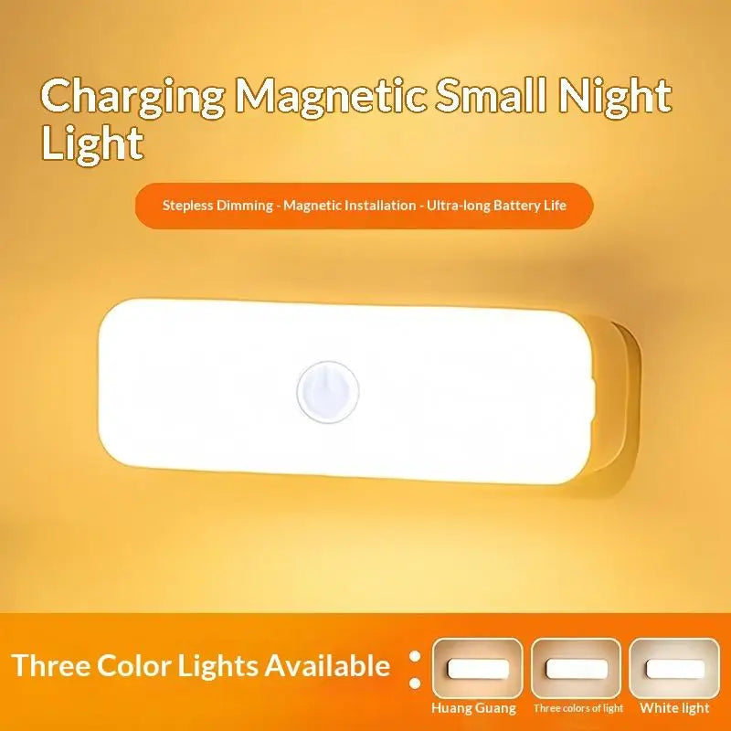 Wireless LED Night Lights USB Rechargeable Three Colors Magnetic Wall Lamp For Wardrobe Room Closet Kitchen Learning Desk Lamp. Qme Default Title