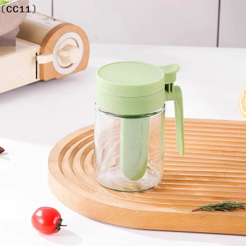 Food Grade Glass Spice Jar Airtight Lid Attached Spoon Perfect Qme