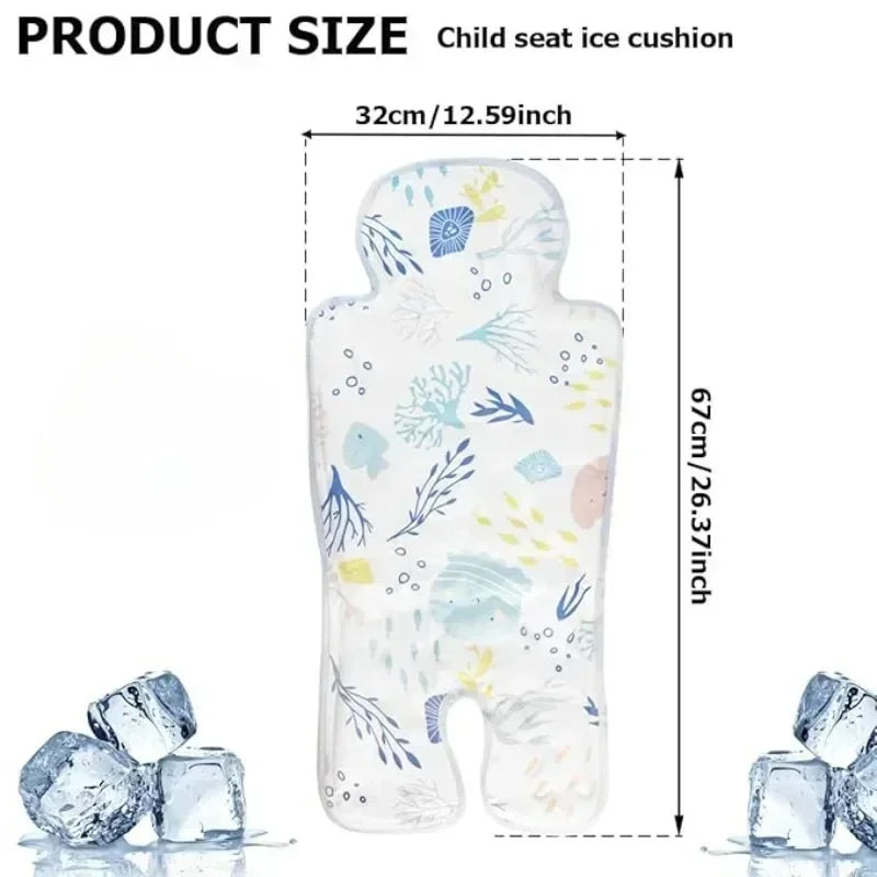 Stroller Cooling Pad Foldable Breathable Car Seat Liner Cotton Summer Travel Newborn Baby for Car Seat Stroller Outdoor Use Qme