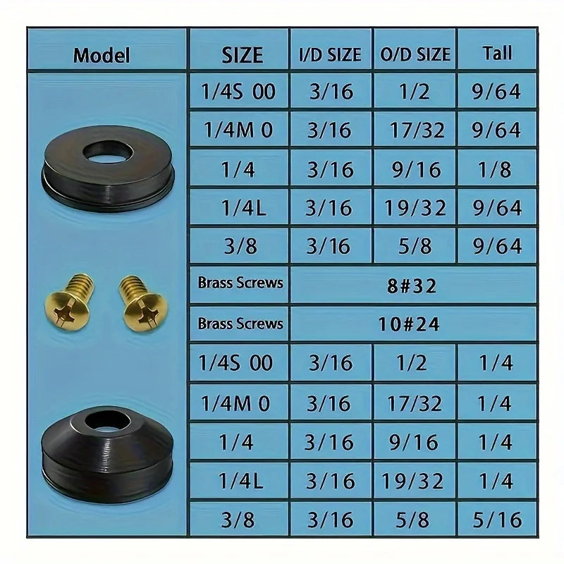 116Pcs flat and beveled faucet washer and brass faucet screw combination for various quick-opening faucet spool wear washer Qme