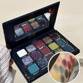 Purple Chameleon 15 Color Eyeshadow Palette Shimmer Glitter Matte Metallic Halloween Makeup Look Eye Shadow Palette Qme 15color