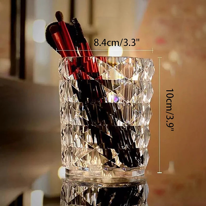 Cosmetic Brush Holder Cup Transparent Pen Dressing Table Storage Qme