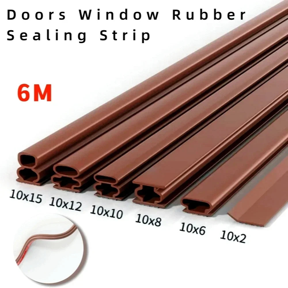 6M Silicone Self-adhesive Sealing Strip Insulation Soundproof Door Stop Window Gap Sealing Moisture-proof Strong Adhesive Tape Qme