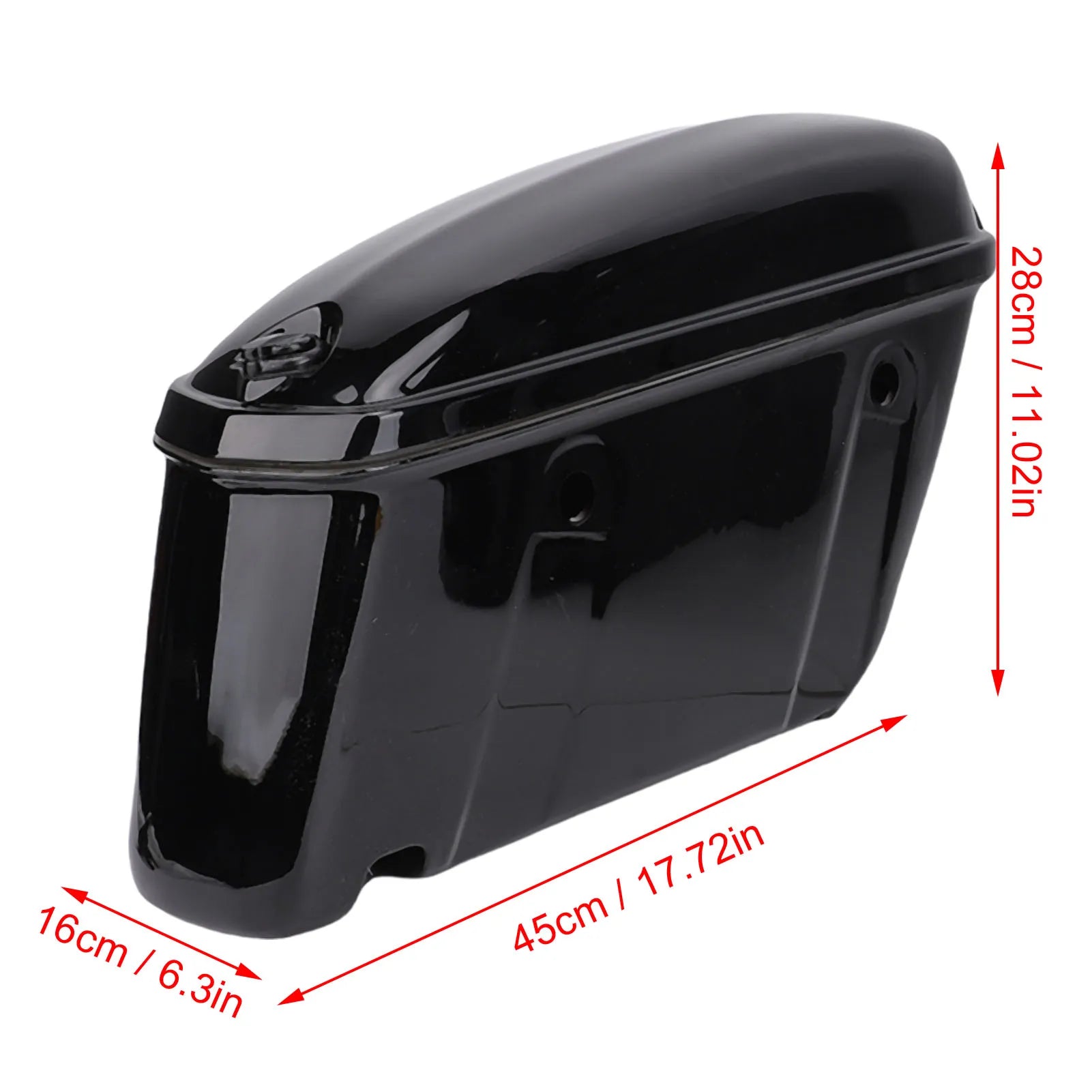 1Pair of Universal 22L Motorcycle Hard Saddle Bags with Lock Rugged ABS Motorcycle Trunk Side Storage Carrier Glossy Black Qme