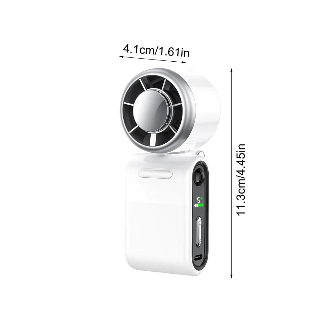 Mini Fan Handheld Digital Display Rechargeable Foldable Folding Handheld Cooling Fan For Outdoor Travel Camping Fishing Hiking Qme