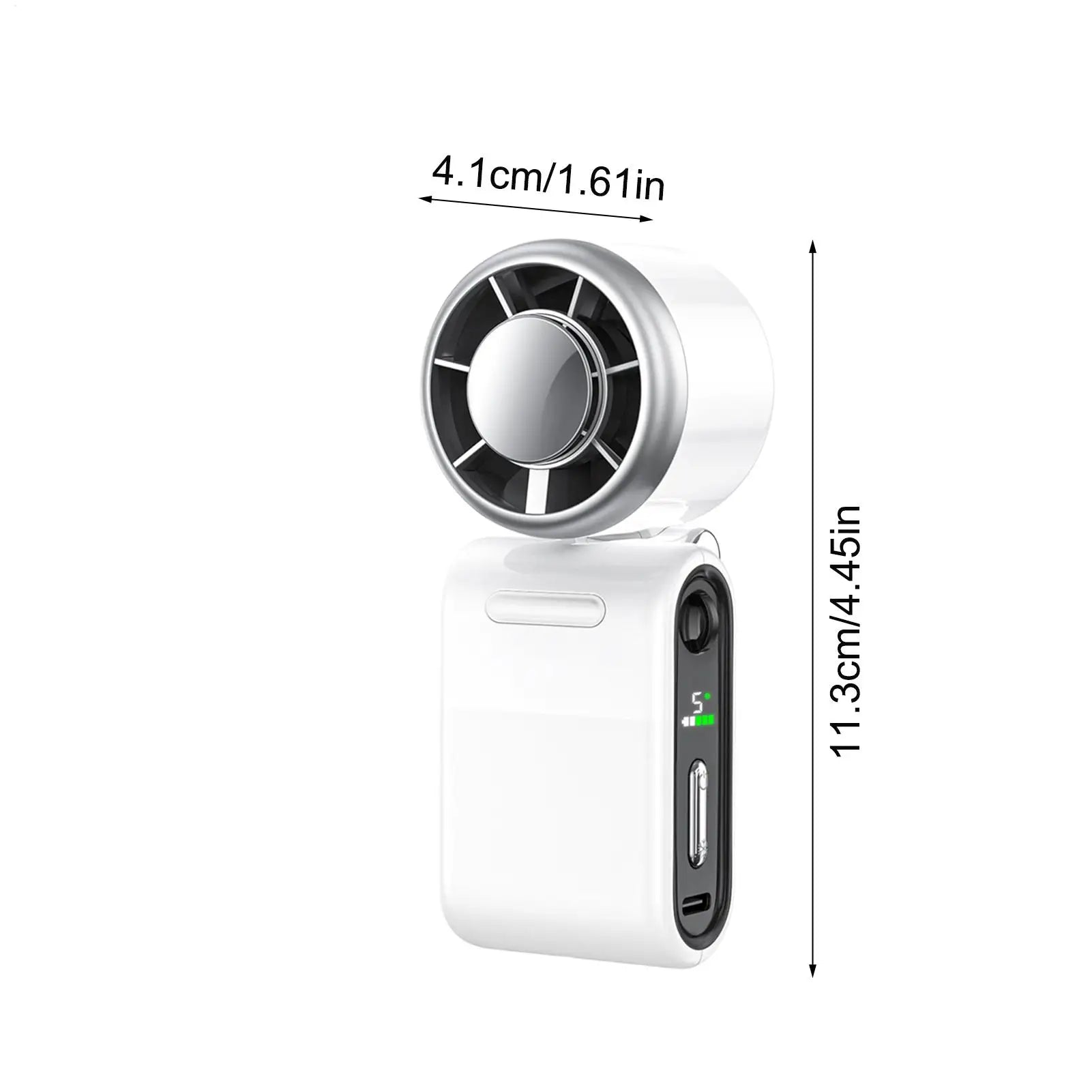 Mini Fan Handheld Digital Display Rechargeable Foldable Folding Handheld Cooling Fan For Outdoor Travel Camping Fishing Hiking Qme