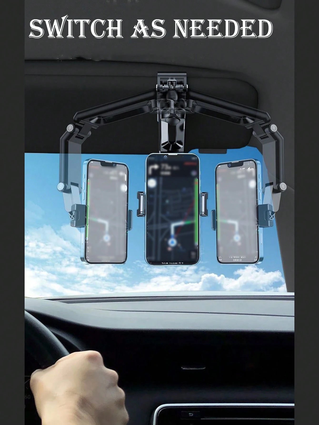 360 Degree Rotating Sun Visor Mobile Car Navigation Stand Universal Qme