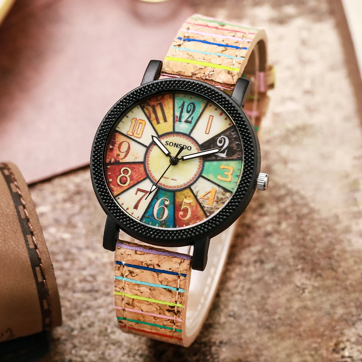 2 Pçs/set Relógios Femininos Casual Pulseira De Couro Feminino Analógico Relógio De Quartzo (Sem Caixa) Qme