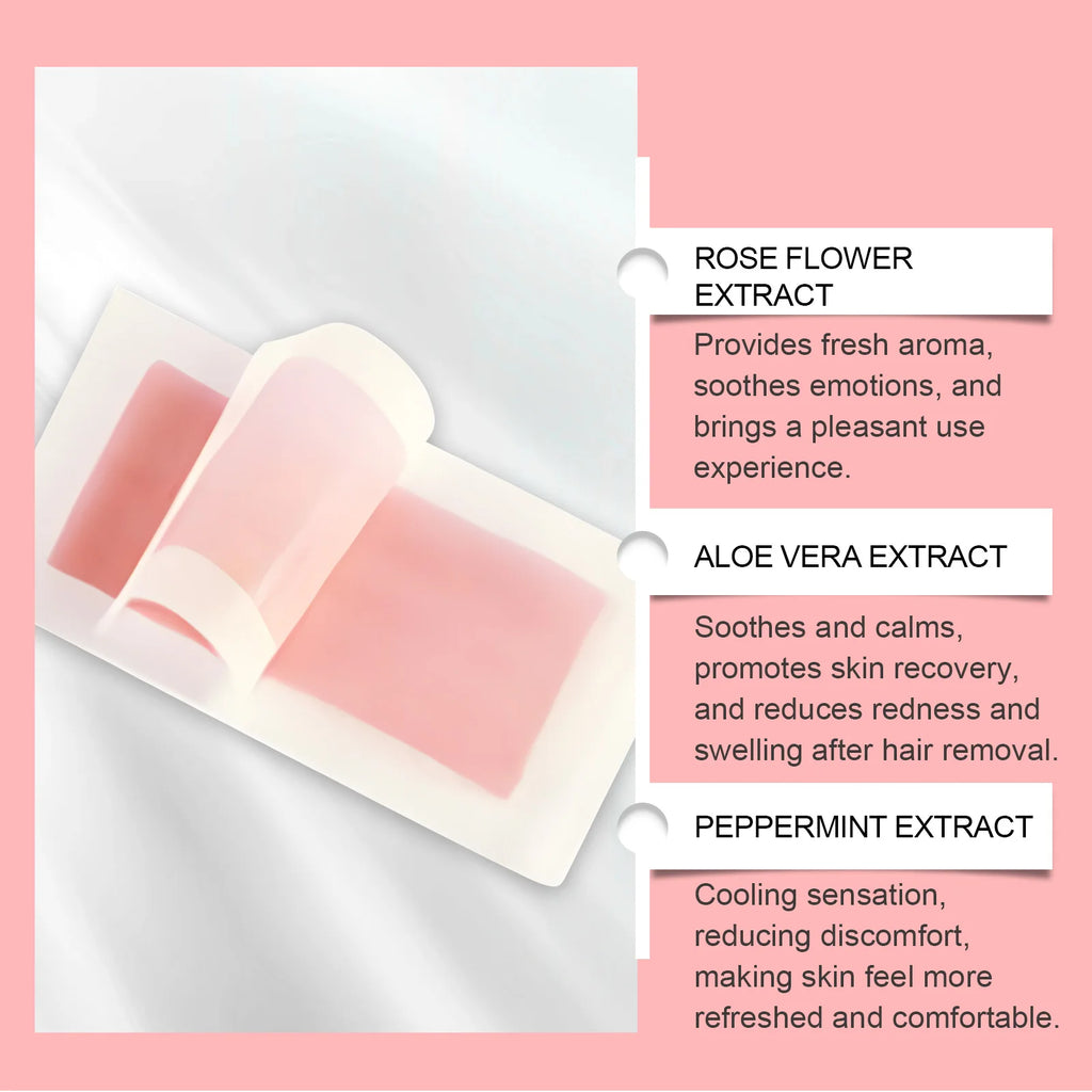 Hair Removal Wax Strip Professional Depilatory Cold Wax Strip Long Lasting Smooth Effective Gentle Body Facial Depilatory Qme
