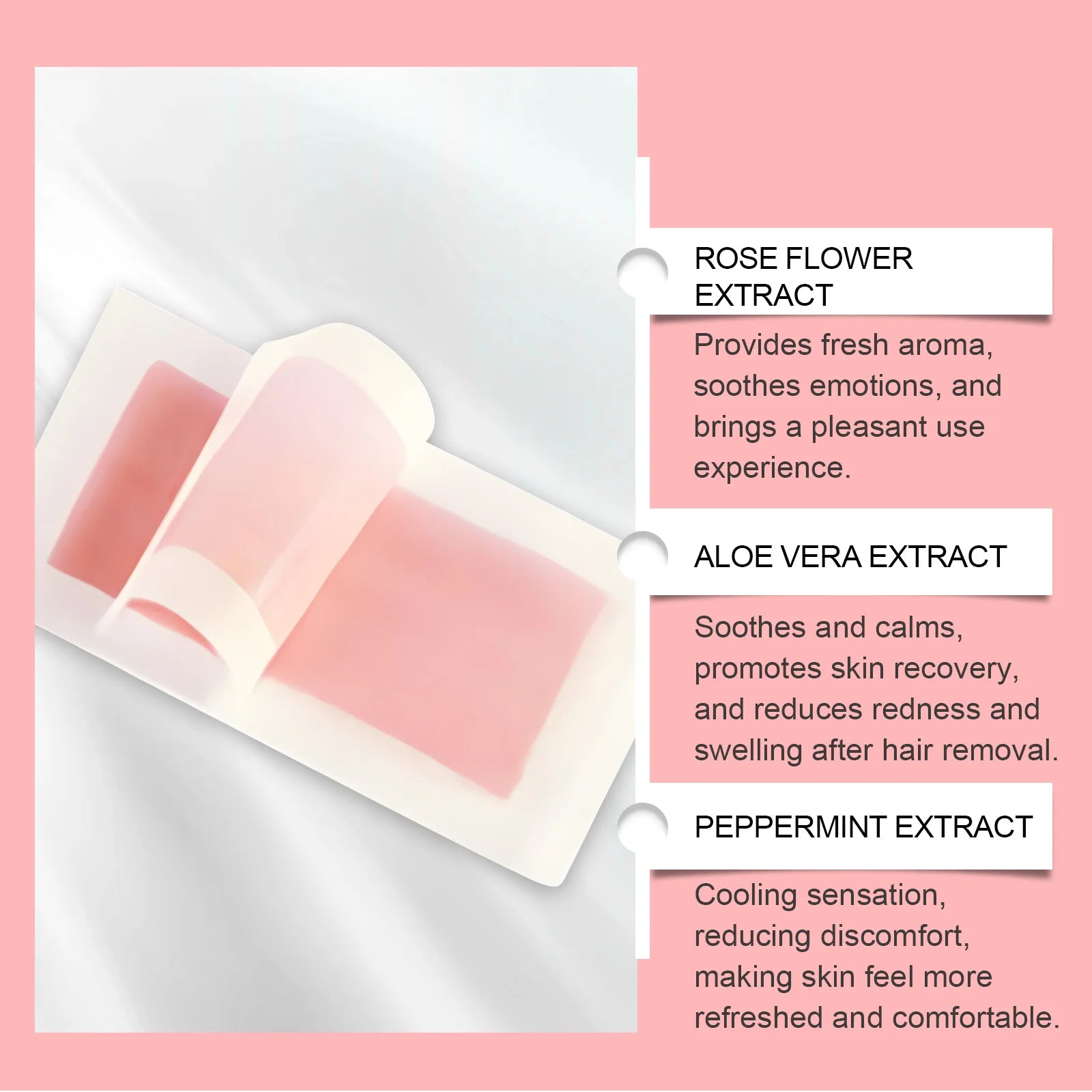 Hair Removal Wax Strip Professional Depilatory Cold Wax Strip Long Lasting Smooth Effective Gentle Body Facial Depilatory Qme