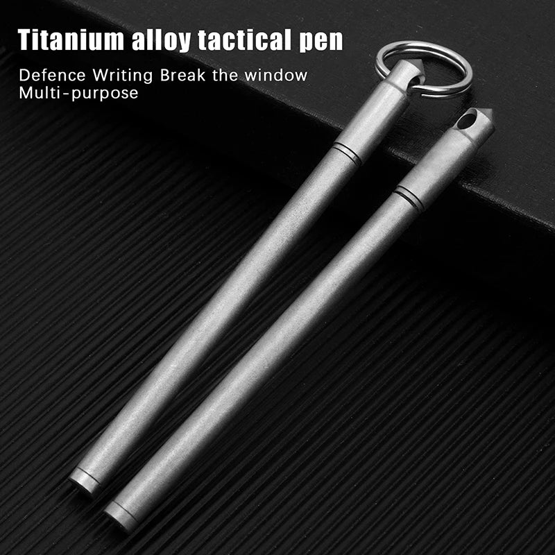 Miniature Titanium Ballpoint Pen EDC Gadget Keychain Outdoor Qme