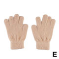 Fashon Winter Mink Velvet Five Finger Gloves Plush Warm Cold-proof Gloves Women Outdoors Cycling Solid Color Wistiti Mittens Qme khaki