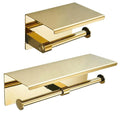 Multi-functional Toilet Paper Holder Roll Shelf Wall Mounted Qme Gold