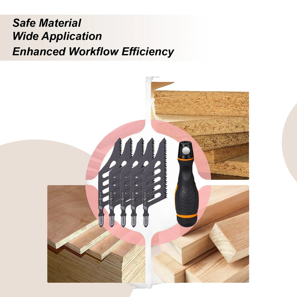 Jigsaw Cutter Wood Grinding Tool With Handle 5pieces Cutting Jigsaw For Carpentry Home Professional Workshop Metalworking Qme