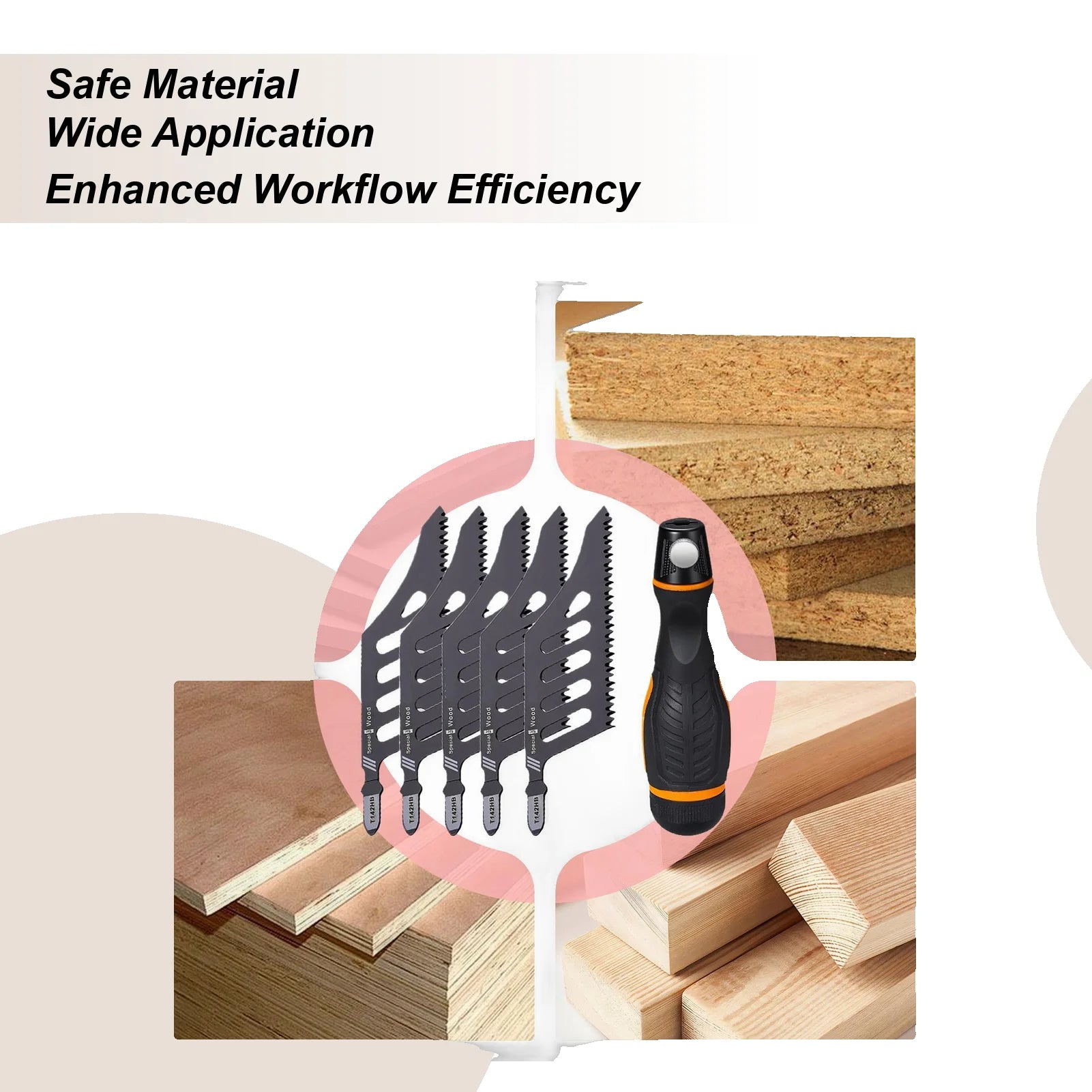 Jigsaw Cutter Wood Grinding Tool With Handle 5pieces Cutting Jigsaw For Carpentry Home Professional Workshop Metalworking Qme