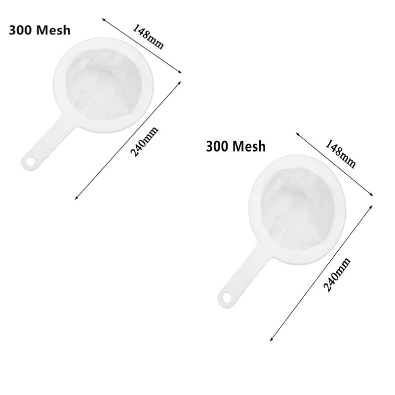 Soy Milk Wine Filter Bag Nut Milk Bag Tea Coffee Oil Yogurt Filter Net Mesh Kitchen Food Reusable Nylon Filter Bags Strainer Qme 2PCS 300mesh