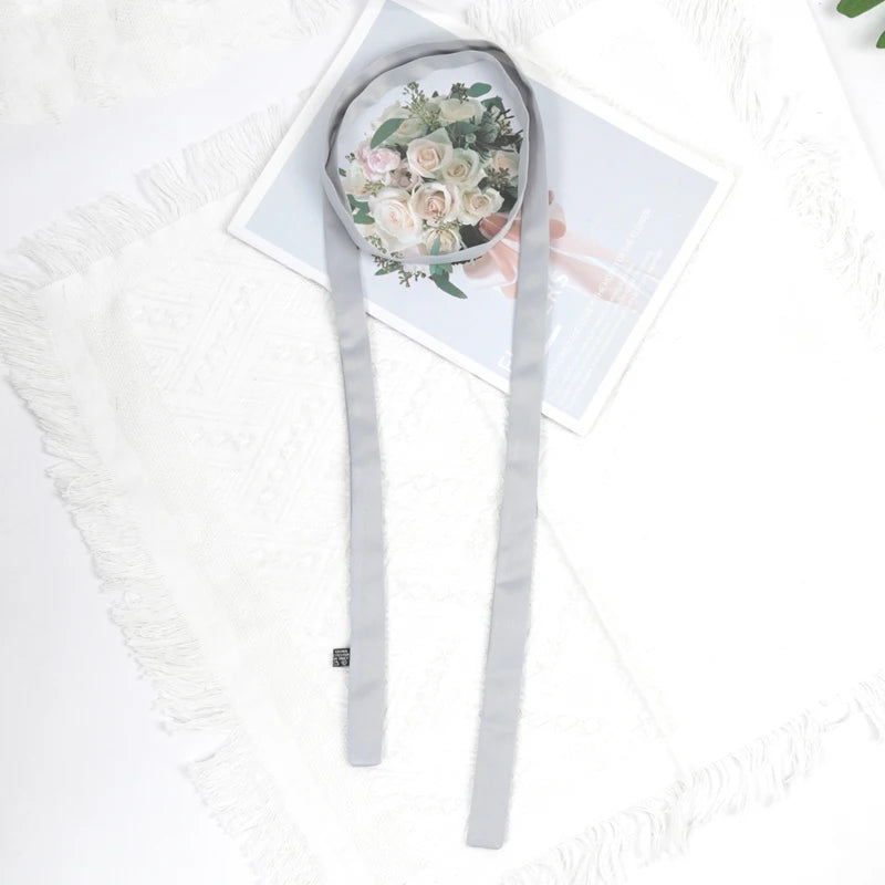 X Women Long Solid Skinny Silk-like Scarf Tie Anti-wrinkle Carves Qme Silver 2.5 -160cm