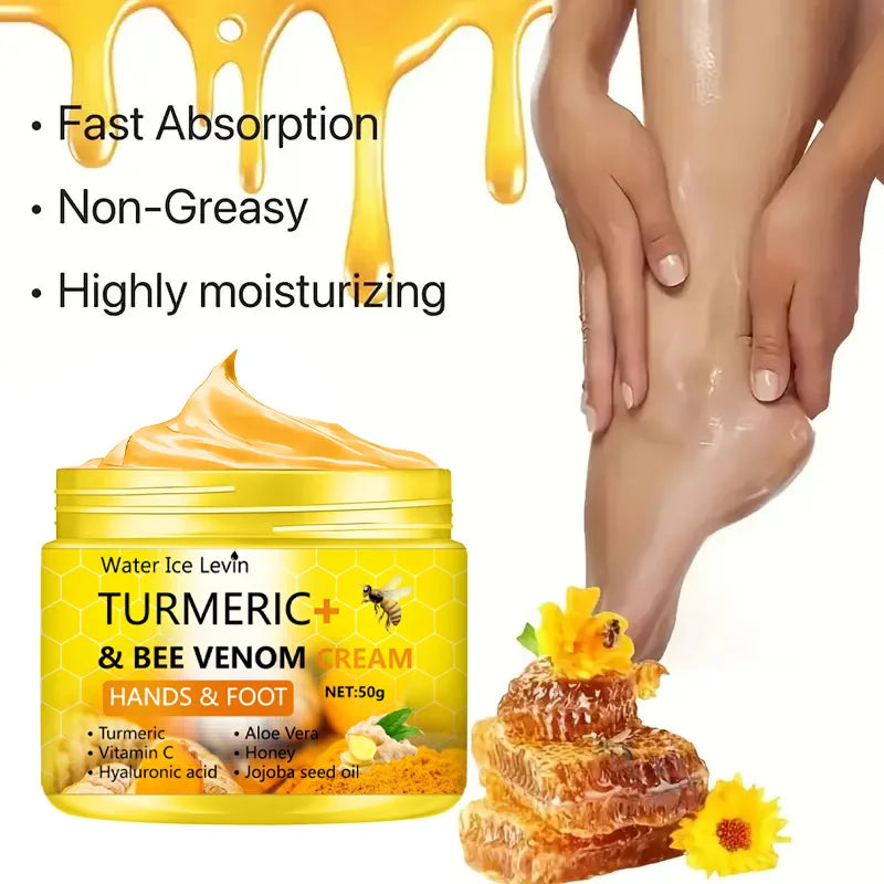 Turmeric Bee Venom Anti-Drying Crack Foot Cream Hand Cracked Repair Skin Removal Care Cream Dead Feet Hand Skin Qme
