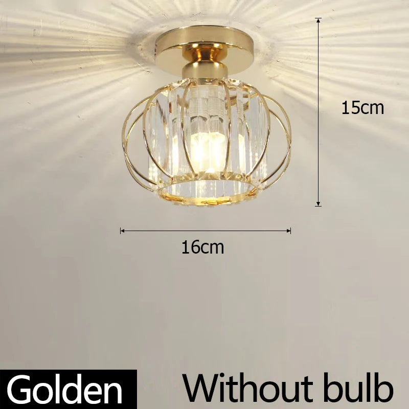 Modern luxury crystal E27 ceiling light, dining room, bedroom, corridor, entrance, staircase, kitchen lighting fixtures Qme Gold-C
