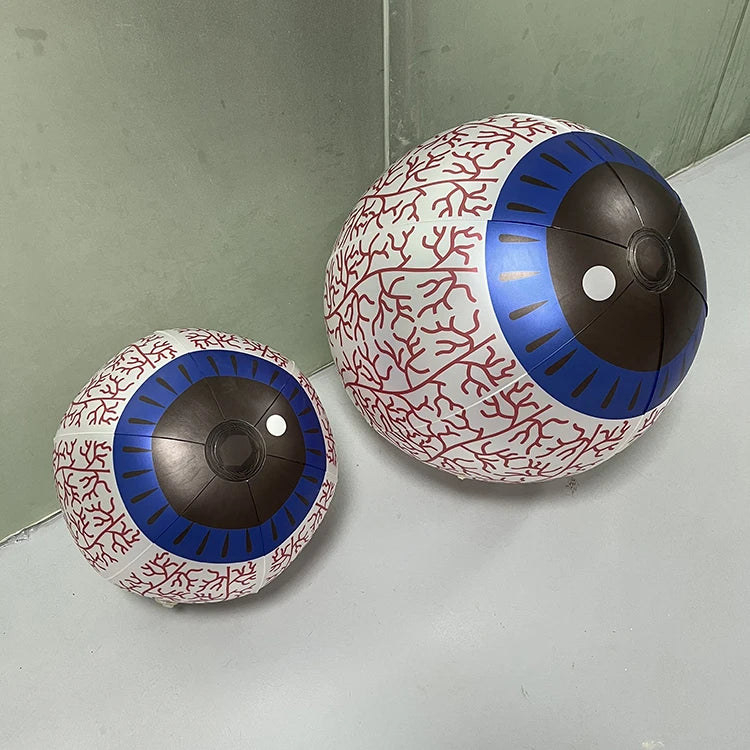 Halloween inflatable eyeball courtyard mall decoration, luminous horror 16/24-inch large eyeball props, waterproof Qme Red eye ball 40CM